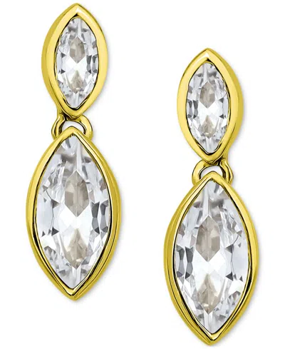 Giani Bernini Cubic Zirconia Marquise Drop Earrings In 18k Gold-plated Sterling Silver, Created For Macy's