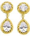Giani Bernini Cubic Zirconia Mixed Cut Rope Frame Drop Earrings, Exclusively At Macy's