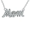Giani Bernini Cubic Zirconia "mom" Nameplate Necklace In 18k Gold-plated Sterling Silver, 16" + 2" Extender, Creat In Silver