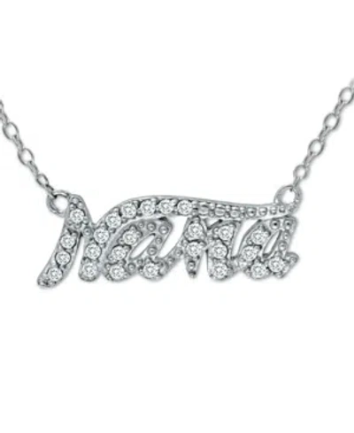 Giani Bernini Cubic Zirconia "nana" Pendant Necklace In Sterling Silver, 16" + 2" Extender, Created For Macy's