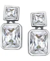 Giani Bernini Cubic Zirconia Octagon & Square Drop Earrings In 18k Gold-plated Sterling Silver, Created For Macy's In Silver