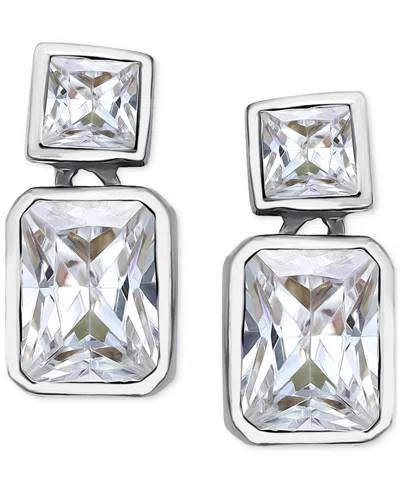 Giani Bernini Cubic Zirconia Octagon & Square Drop Earrings In 18k Gold-plated Sterling Silver, Created For Macy's
