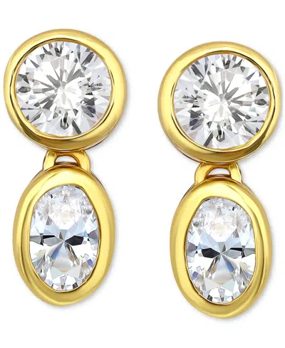Giani Bernini Cubic Zirconia Octagon & Square Drop Earrings In 18k Gold-plated Sterling Silver, Created For Macy's