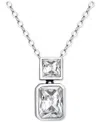 Giani Bernini Cubic Zirconia Octagon & Square Pendant Necklace In 18k Gold-plated Sterling Silver, 16" + 2" Extend In Silver