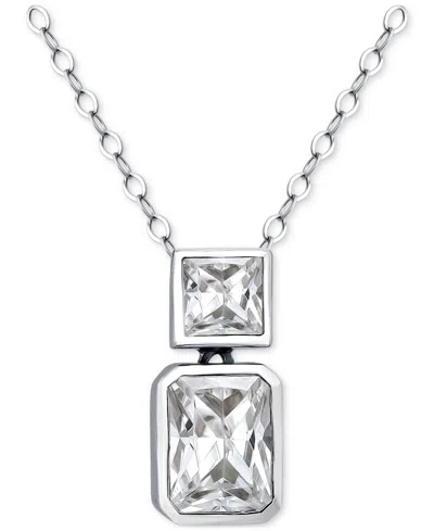 Giani Bernini Cubic Zirconia Octagon & Square Pendant Necklace In 18k Gold-plated Sterling Silver, 16" + 2" Extend