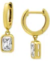 Giani Bernini Cubic Zirconia Octagon Bezel Dangle Hoop Earrings (1-5/8 Ct. T.w.) In Sterling Silver, Exclusively A