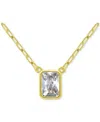 Giani Bernini Cubic Zirconia Octagon Bezel Solitaire Pendant Necklace, 16" + 2" Extender, Created For Macy's In Gold