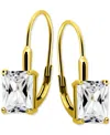 Giani Bernini Cubic Zirconia Octagon Leverback Drop Earrings In 18k Gold-plated Sterling Silver, Macy's Exclusive In Gold