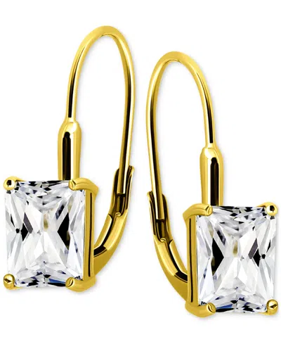 Giani Bernini Cubic Zirconia Octagon Leverback Drop Earrings In 18k Gold-plated Sterling Silver, Macy's Exclusive