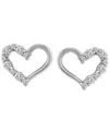 Giani Bernini Cubic Zirconia Open Heart Stud Earrings In 18k Rose Gold-plated Sterling Silver, Macy's Exclusive (a In Silver