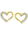 Giani Bernini Cubic Zirconia Open Heart Stud Earrings In 18k Rose Gold-plated Sterling Silver, Macy's Exclusive (a In Gold