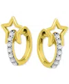 Giani Bernini Cubic Zirconia Open Star Hoop Earrings (1/3 Ct. T.w.) In 18k Gold-plated Sterling Silver, Created Fo In Yellow