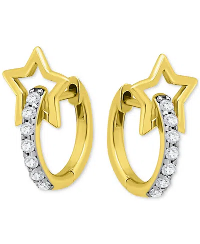 Giani Bernini Cubic Zirconia Open Star Hoop Earrings (1/3 Ct. T.w.) In 18k Gold-plated Sterling Silver, Created Fo In Yellow