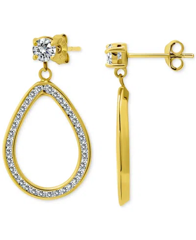 Giani Bernini Cubic Zirconia Open Teardrop Drop Earrings, Macy's Exclusive In Gold