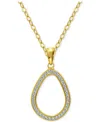 Giani Bernini Cubic Zirconia Open Teardrop Pendant Necklace, 16" + 2" Extender, Macy's Exclusive In Yellow