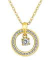 Giani Bernini Cubic Zirconia Orbital Halo Pendant Necklace, 16" + 2" Extender, Macy's Exclusive In Gold