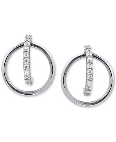 Giani Bernini Cubic Zirconia Orbital Hoop Earrings In Sterling Silver & 18k Gold-plate, Created For Macy's