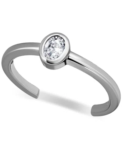 Giani Bernini Cubic Zirconia Oval Bezel Toe Ring, Created For Macy's In Silver