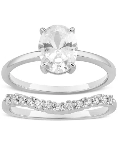 Giani Bernini Cubic Zirconia Oval Bridal Set In Sterling Silver, Created For Macy's