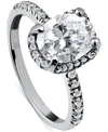 Giani Bernini Cubic Zirconia Oval Halo Ring In 18k Gold-plated Sterling Silver, Exclusively At Macy's In Silver