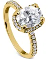 Giani Bernini Cubic Zirconia Oval Halo Ring In 18k Gold-plated Sterling Silver, Exclusively At Macy's In Gold