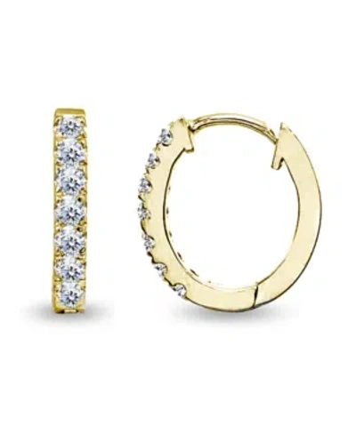 Giani Bernini Cubic Zirconia Oval Huggie Hoop Earrings In Sterling Silver In Gold