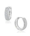 Giani Bernini Cubic Zirconia Oval Huggie Hoop Earrings In Sterling Silver Or 18k Gold Plated Sterling Silver In Silver