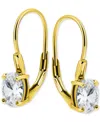 Giani Bernini Cubic Zirconia Oval Leverback Drop Earrings In 18k Gold-plated Sterling Silver, Macy's Exclusive In Gold