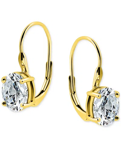 Giani Bernini Cubic Zirconia Oval Leverback Drop Earrings In 18k Gold-plated Sterling Silver, Macy's Exclusive