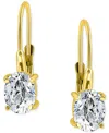Giani Bernini Cubic Zirconia Oval Leverback Drop Earrings In 18k Gold-plated Sterling Silver, Macy's Exclusive In Gold