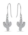 Giani Bernini Cubic Zirconia Pave Cactus Drop Earrings In Sterling Silver In Sterling Silver