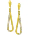 Giani Bernini Cubic Zirconia Pave Drop Earrings In 18k Gold-plated Sterling Silver, Created For Macy's In Gold