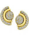 Giani Bernini Cubic Zirconia Pave Half Halo Stud Earrings In Sterling Silver, Exclusively At Macy's In Gold