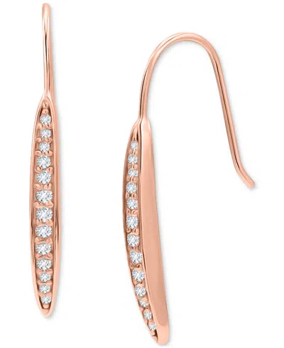 Giani Bernini Cubic Zirconia Pave Linear Earrings In 18k Rose Gold, Macy's Exclusive