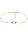 Giani Bernini Cubic Zirconia Pave Link Ankle Bracelet In Sterling Silver & 18k Gold-plate, Created For Macy's In Sterling Silver