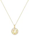 Giani Bernini Cubic Zirconia Y Initial Halo 18" Pendant Necklace In 18k Gold-plated Sterling Silver, Created For M In Gold