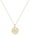 Giani Bernini Cubic Zirconia Y Initial Halo 18" Pendant Necklace In 18k Gold-plated Sterling Silver, Created For M In Gold