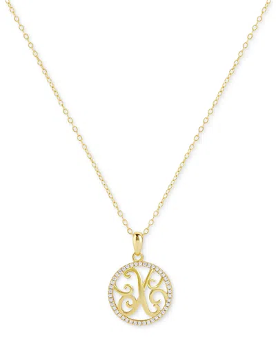 Giani Bernini Cubic Zirconia Pave Monogram X Pendant 18" Necklace In 18k Gold Over Sterling Silver, Created For Ma