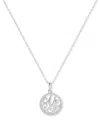 Giani Bernini Cubic Zirconia E Monogram 18" Pendant Necklace In Sterling Silver, Created For Macy's In White
