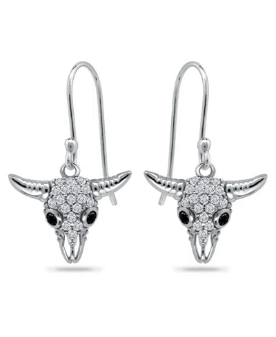Giani Bernini Cubic Zirconia Pave Steer Head Drop Earrings In Sterling Silver