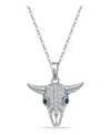 Giani Bernini Cubic Zirconia Pave Steer Head Pendant Necklace In Sterling Silver In Sterling Silver