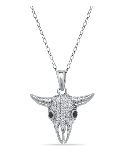 Giani Bernini Cubic Zirconia Pave Steer Head Pendant Necklace In Sterling Silver
