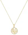 Giani Bernini Cubic Zirconia Y Initial Halo 18" Pendant Necklace In 18k Gold-plated Sterling Silver, Created For M In Gold