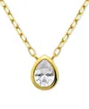 Giani Bernini Cubic Zirconia Pear Bezel Pendant Necklace, 16" + 2" Extender, Exclusively At Macy's In Gold