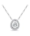 GIANI BERNINI CUBIC ZIRCONIA PEAR HALO PENDANT NECKLACE IN 18K GOLD-PLATED STERLING SILVER, 16" + 2", CREATED FOR 
