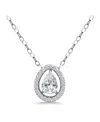 Giani Bernini Cubic Zirconia Pear Halo Pendant Necklace In 18k Gold-plated Sterling Silver, 16" + 2", Created For In Silver