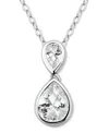 Giani Bernini Cubic Zirconia Pear Pendant Necklace (3-3/4 Ct. T.w.) In Sterling Silver, 16" + 2" Extender In Silver