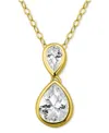 Giani Bernini Cubic Zirconia Pear Pendant Necklace (3-3/4 Ct. T.w.) In Sterling Silver, 16" + 2" Extender In Gold