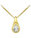 Giani Bernini Cubic Zirconia Pear-shaped Pendant Necklace In Sterling Silver, 16" + 2" Extender, Exclusively At Ma In Gold