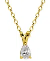 Giani Bernini Cubic Zirconia Pear Solitaire Pendant Necklace, 16" + 2" Extender, Exclusively At Macy's